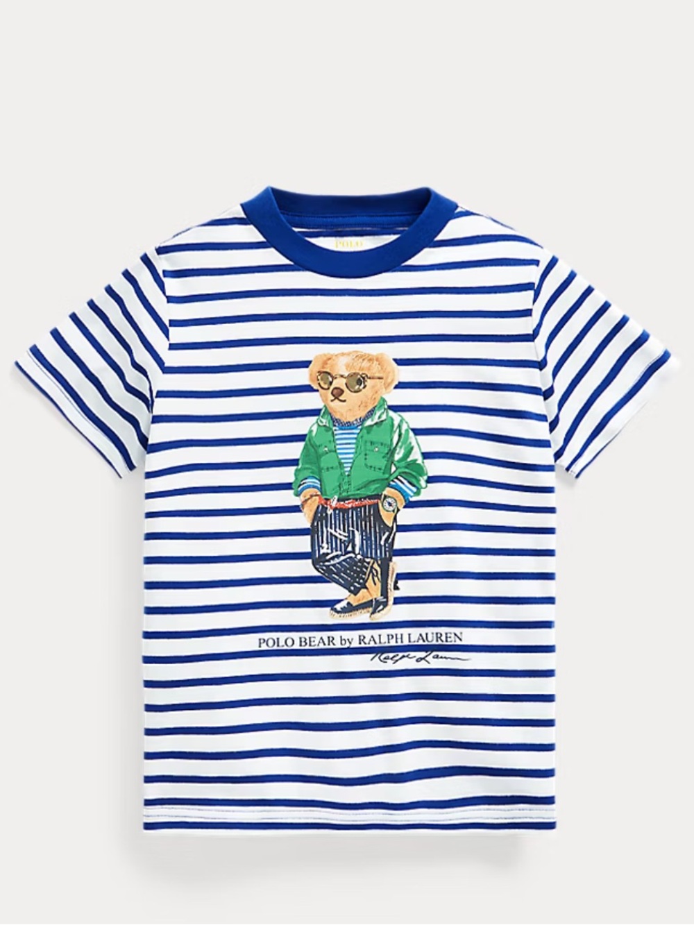 Polo Bear Striped Cotton Tee Boys Ralph Lauren